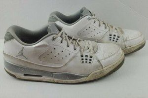 Nike Air Jordan Flight Mens Basketball Shoes Sz 11.5 White Silver 599929-100